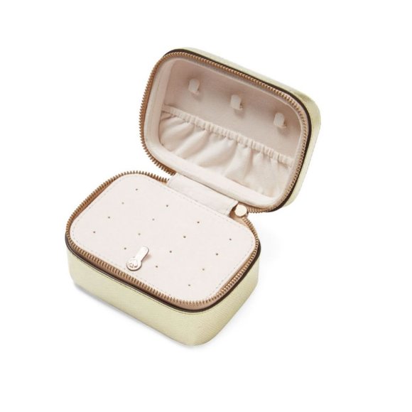 SOLD Kate Spade Spencer Metallic Gold Saffiano Leather Jewelry Case - Picture 2 of 3